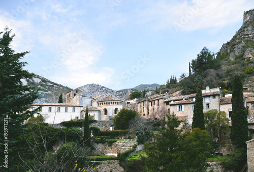 Saint Guilem le désert. Famous city south of France. Abbaye of Gellone.