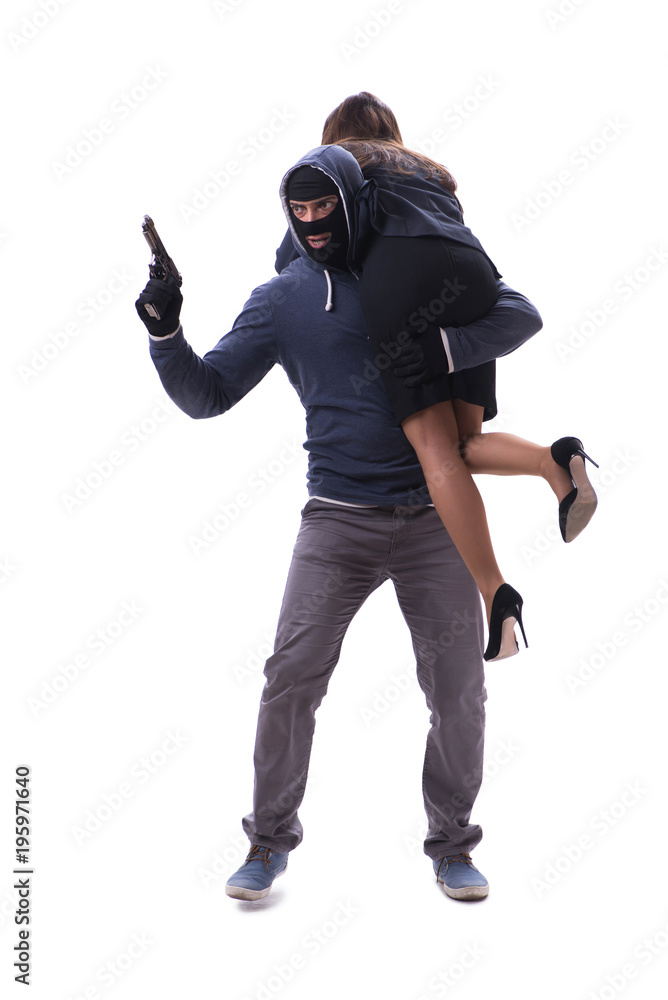 Businesswoman is kidnapped by the gunman Businesswoman is kidnapped by the gunman