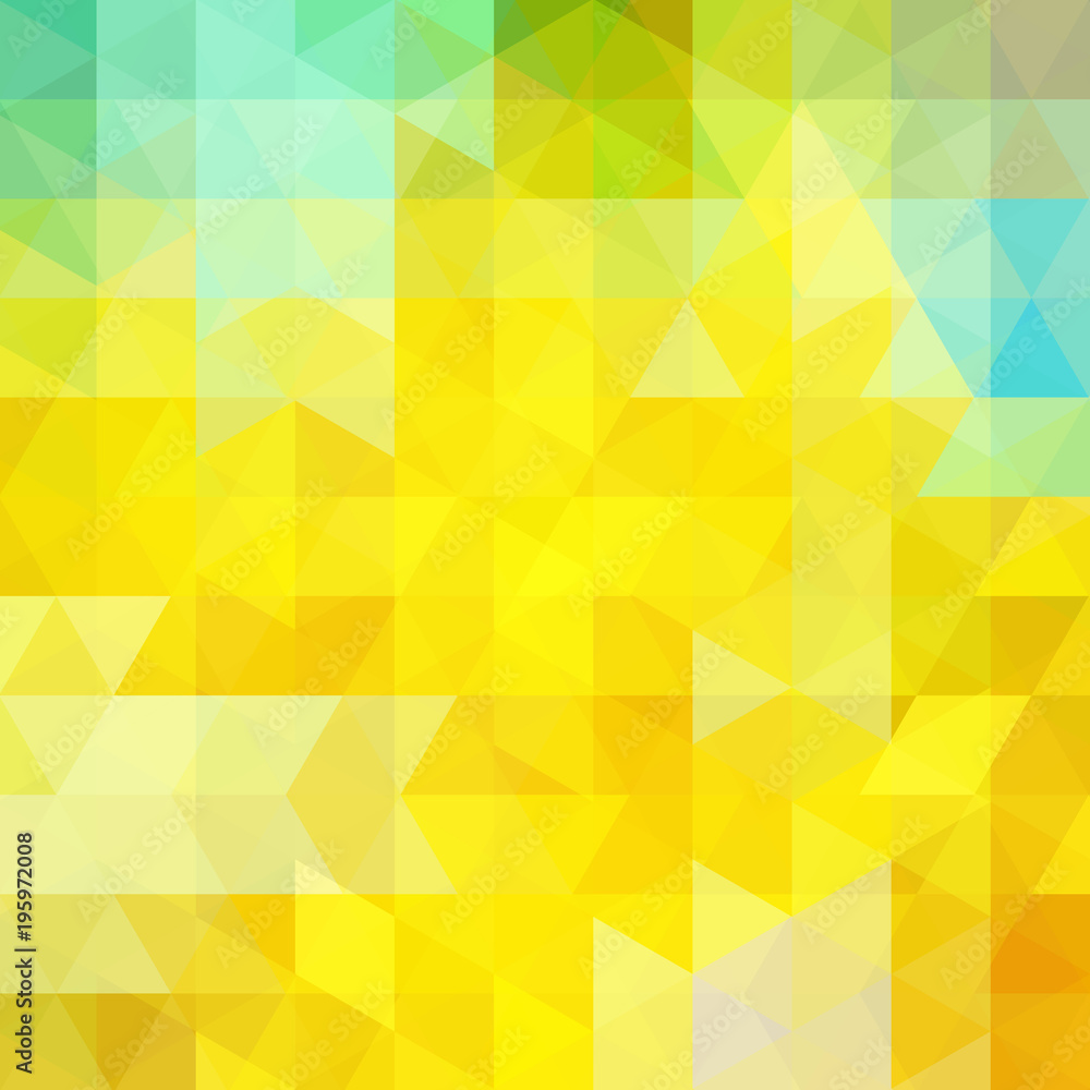 Obraz premium Abstract background consisting of triangles. Geometric design for business presentations or web template banner flyer. Vector illustration. Yellow, blue colors.