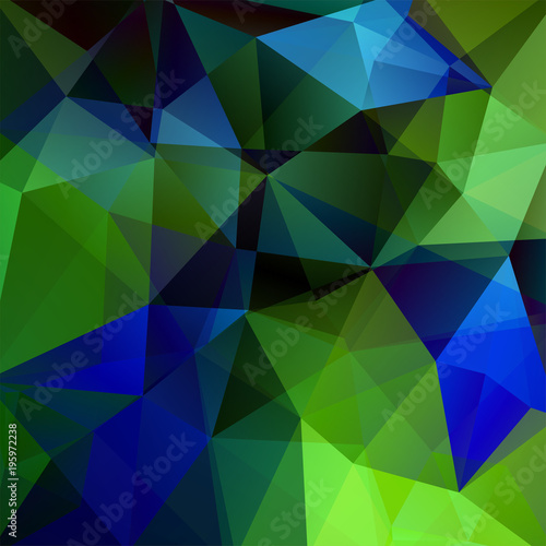 Abstract geometric style dark background. Blue  green  black colors. Vector illustration