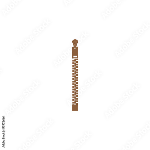 brown zipper vector icon