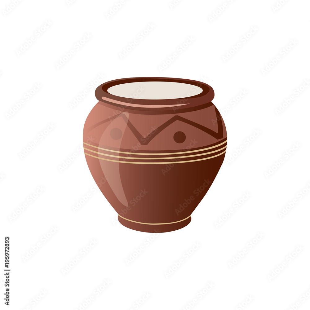 Realistic Clay Pot. Vector illustration.