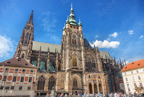 View to the St. Vitus cathedral, Prague