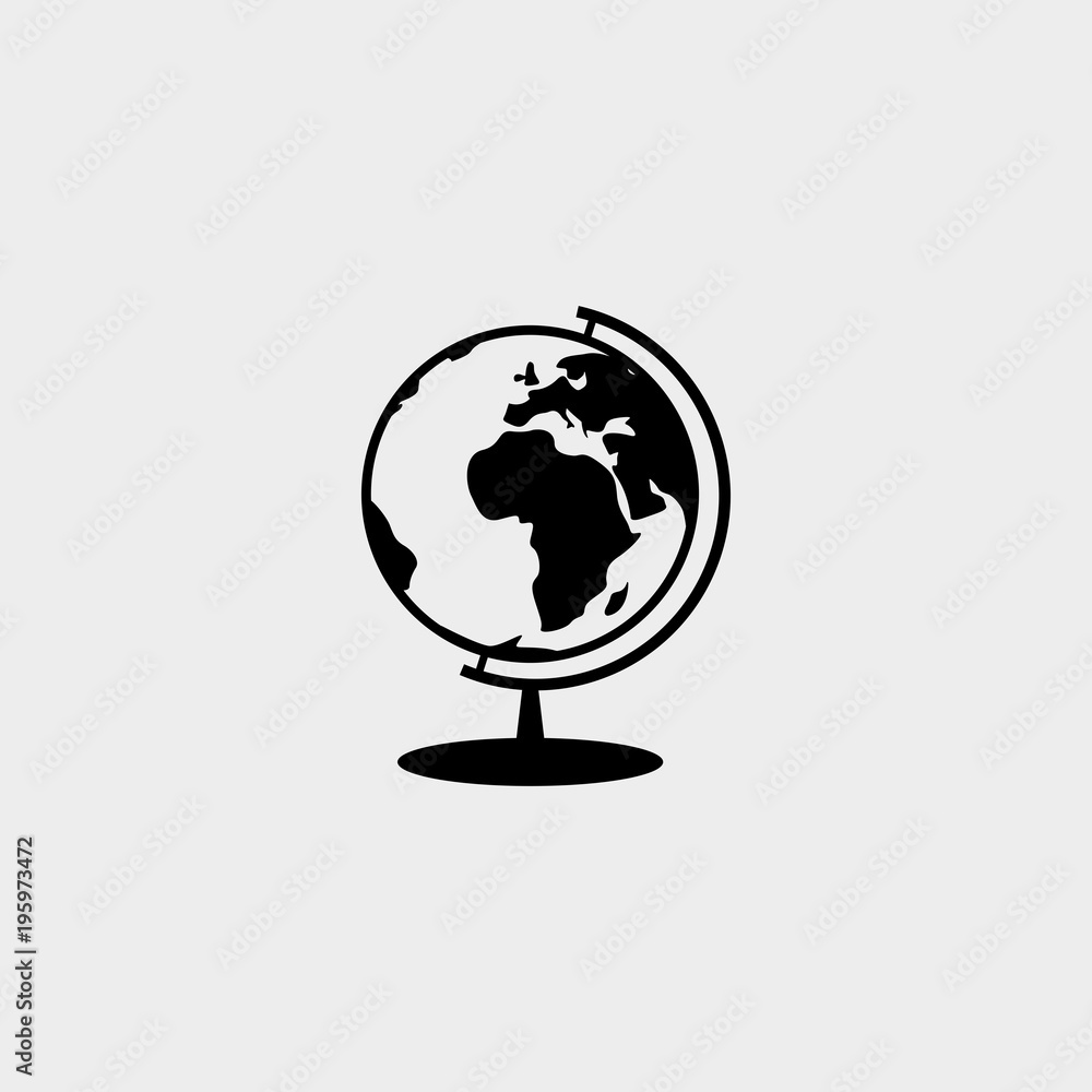 Globe black icon for website, isolated on white background, vector illustration Globe black icon for website, isolated on white background, vector illustration