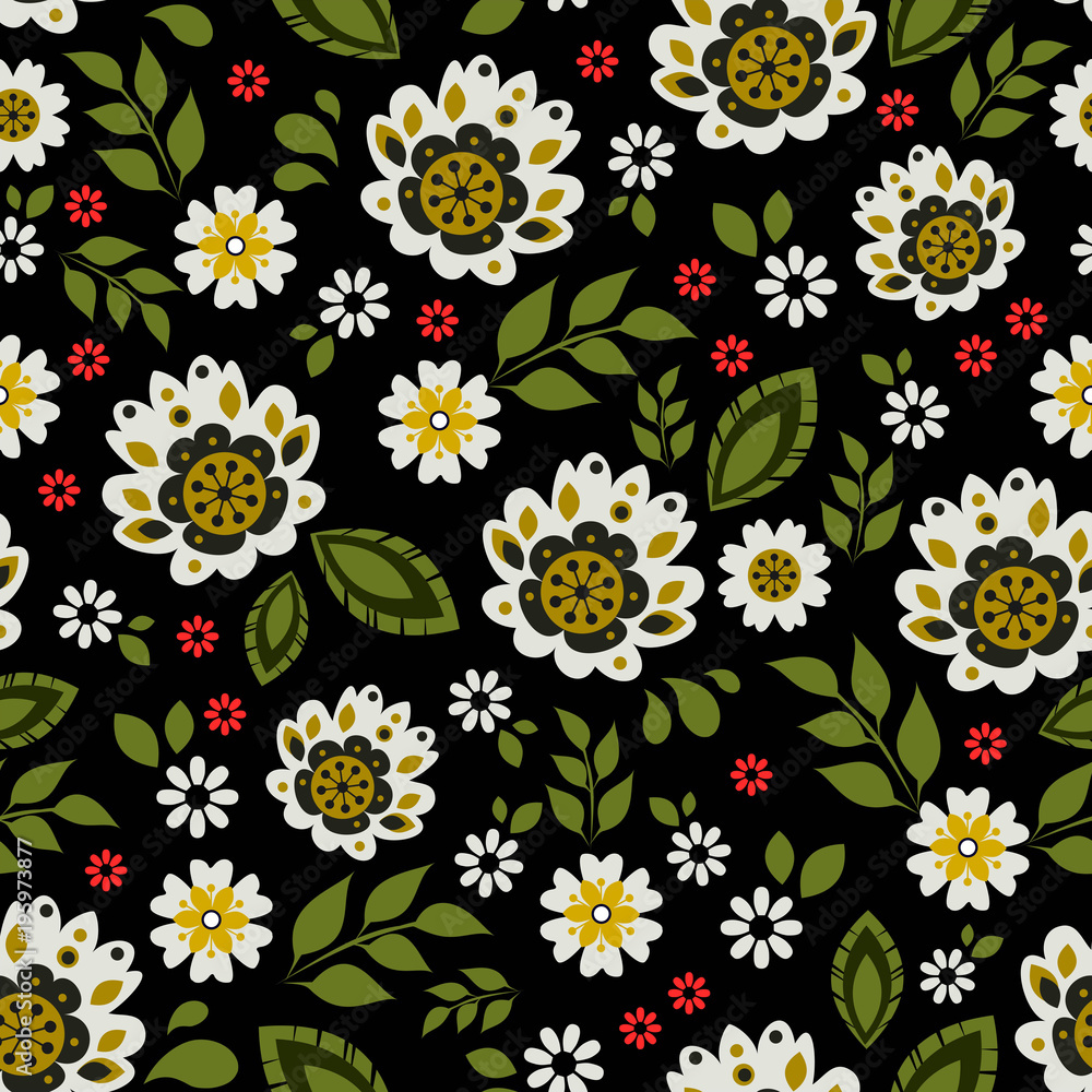Polish floral folk pattern vector Polish floral folk pattern vector