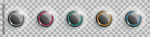 Colored Buttons With Halftone Transparent photo