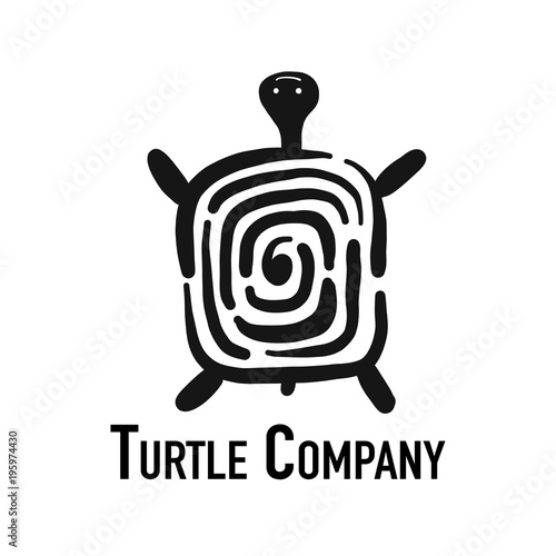 Turtle logo, black silhouette for your design