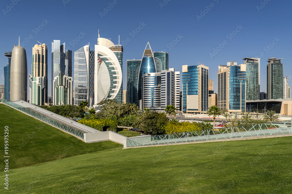 West Bay on the Corniche in Doha Qatar