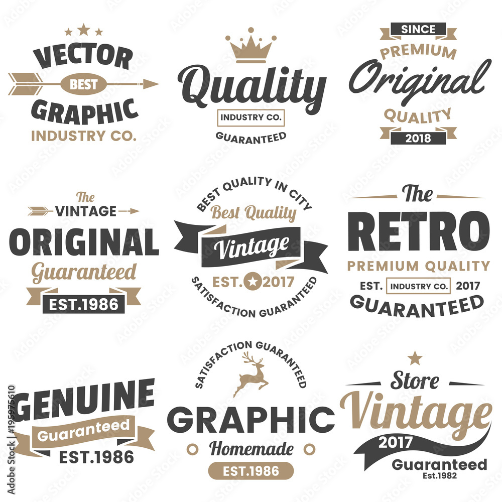 Fototapeta premium Vintage Retro Vector Logo for banner