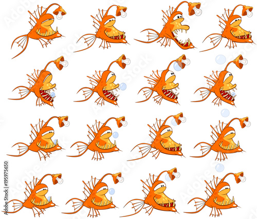  Cartoon Characters Fish for you Design and Computer Game. Storyboard