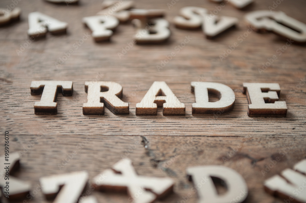 concept wooden letters on wooden table background - Trade concept wooden letters on wooden table background - Trade