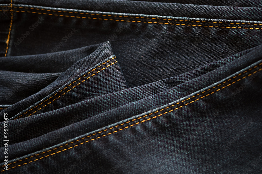 Closeup of Denim texture of denim Jeans and stitch for vintage Closeup of Denim texture of denim Jeans and stitch for vintage