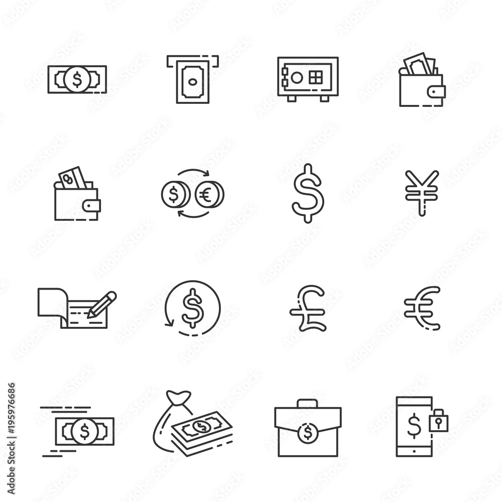 finance thin line icon set 2, vector eps10 finance thin line icon set 2, vector eps10