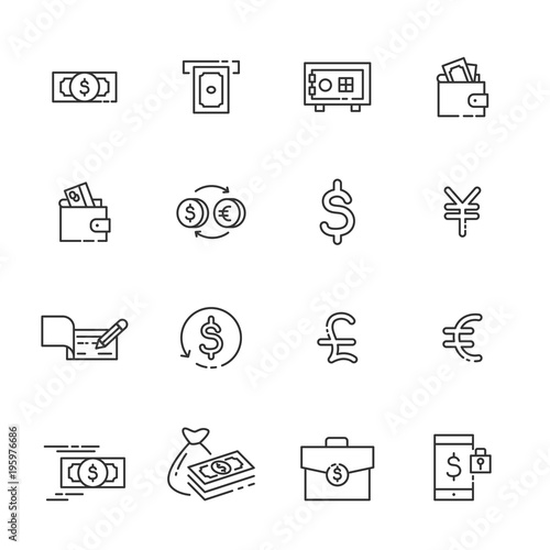 finance thin line icon set 2, vector eps10