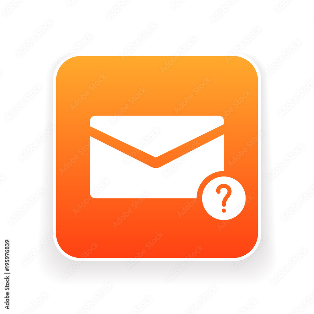 Email icon with question mark. Email icon and help, how to, info, query concept Email icon with question mark. Email icon and help, how to, info, query concept