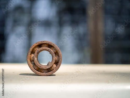 Rusty ball bearing - Old and rusty ball bearing