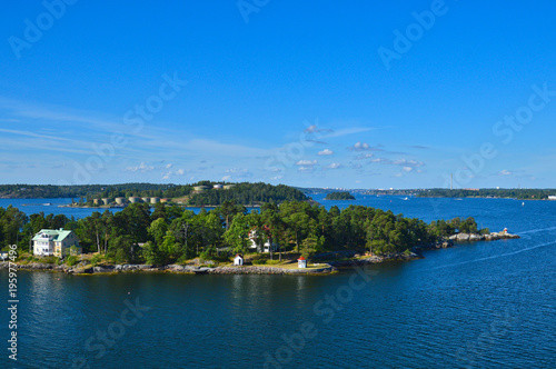 Swedish settlements on islets of Stockholm Archipelago in Baltic Sea  Sweden