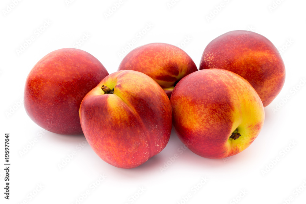 Peach. Fruit with isolated on white background.