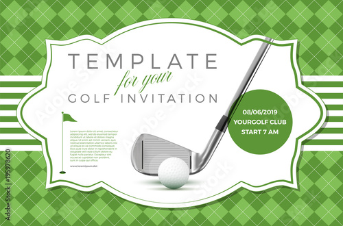 Template for your golf invitation with sample text