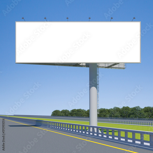 3d rendering blank billboard 01. 3d modeling
