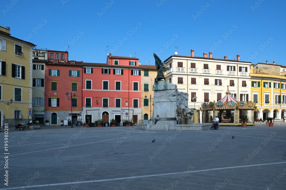 Central square of Sarzana city, Italy