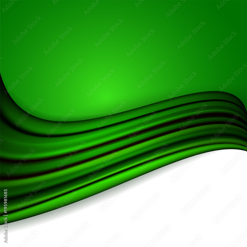 Obraz premium Abstract green background with wave and place for your message