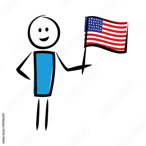 Mann mit Flagge - USA