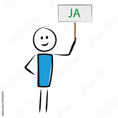 Mann mit Schild - JA