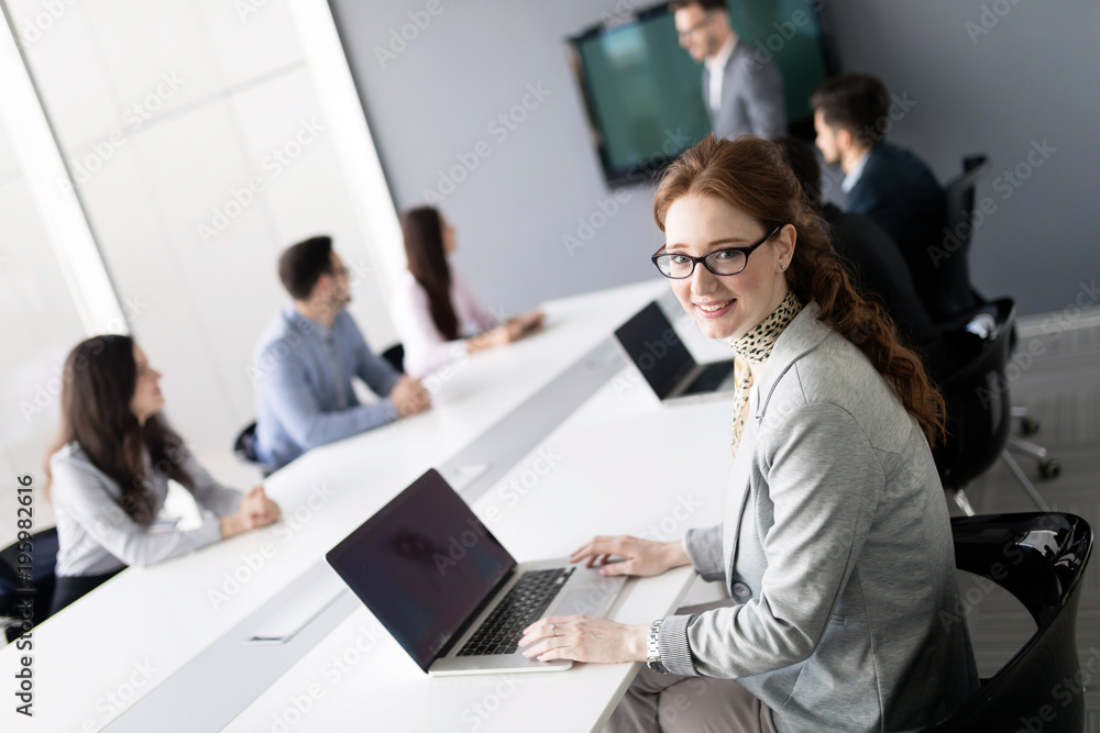 Business people conference in modern meeting room Business people conference in modern meeting room