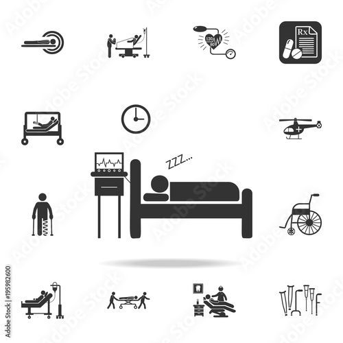 patient in intensive care illustration icon. Detailed set of medicine element Illustration. Premium quality graphic design. One of the collection icons for websites, web design