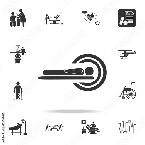 A patient in CT Scan Icon. Detailed set of medicine element Illustration. Premium quality graphic design. One of the collection icons for websites, web design, mobile app photo
