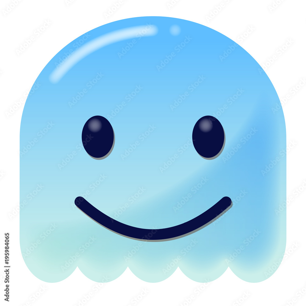 freuendes Emoticon - 3D - blauer Geist freuendes Emoticon - 3D - blauer Geist