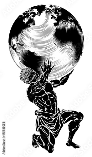 Atlas Titan Holding Globe photo