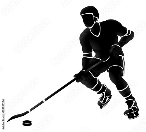 Ice Hockey Player Sports Silhouette