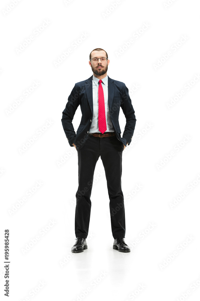 Full body portrait of businessman on white studio background Full body portrait of businessman on white studio background