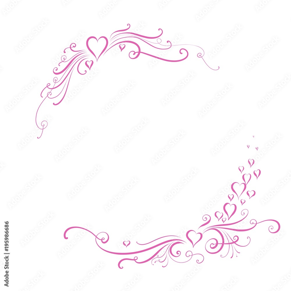Floral border for decoration of wedding invitations and birthday cards