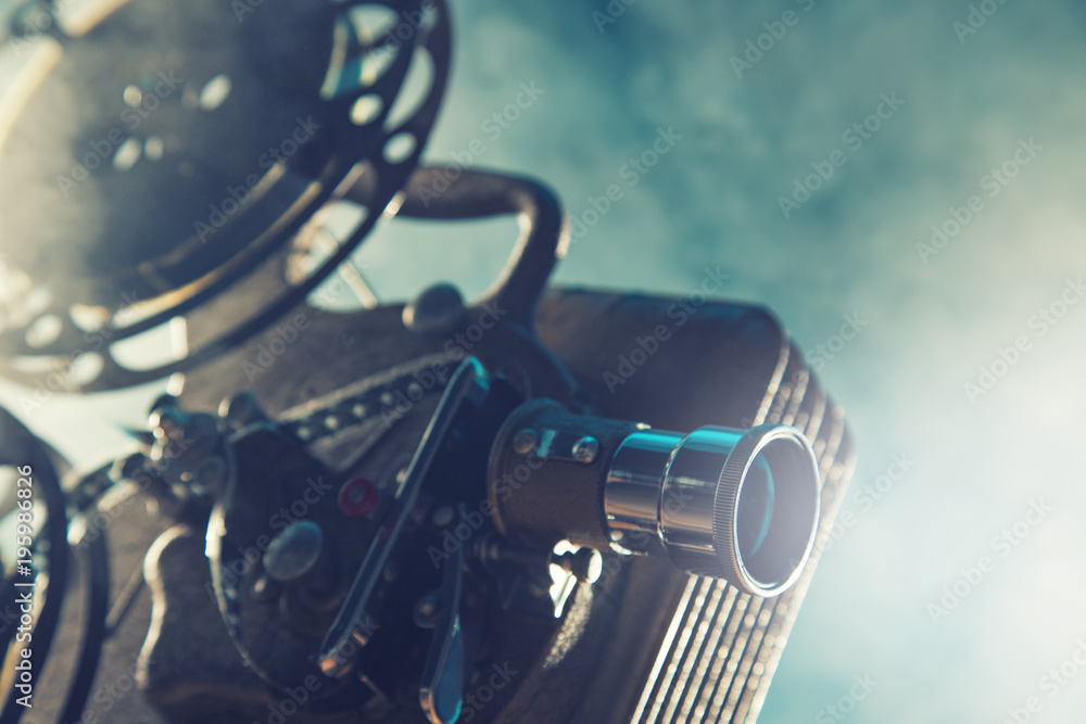 Old style movie projector, close-up. Old style movie projector, close-up.
