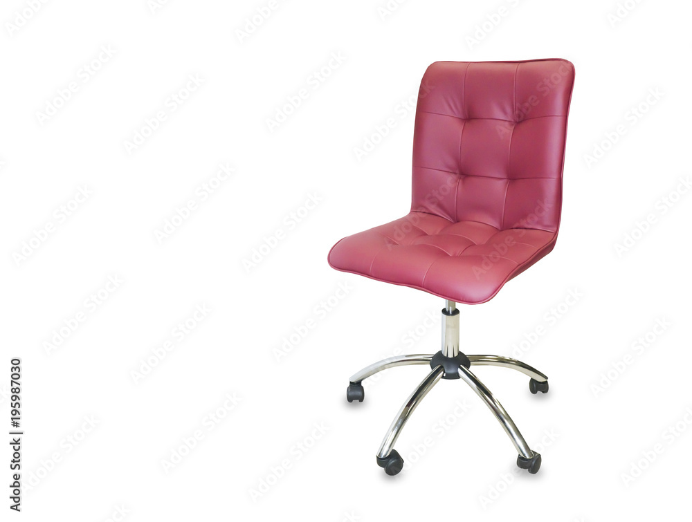 The office chair from red leather. Isolated The office chair from red leather. Isolated
