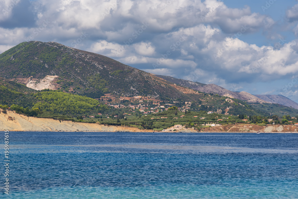 Magnificent daily seascape at summer. The Turtle island (Marathonisi), Zakynthos Island, Greece