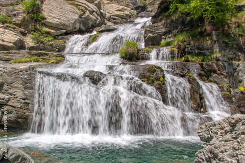 Lillaz waterfalls near Cogne  Gran Paradiso national park  Aosta Valley in the Alps  Italy
