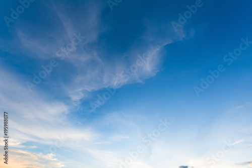Cirrostratus cloudscape or Fluffy cirrus clouds on blue blue sky  Beautiful cirrocumulus on the high altitude layer