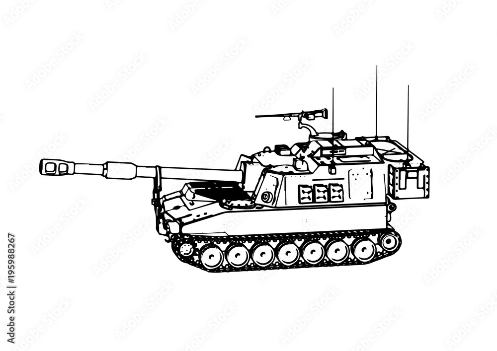 sketch of a tank vector.