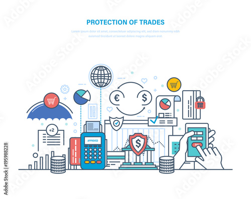Protection of trade, investment and auctions. Financial stock market, e-commerce.