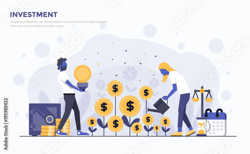 Flat Modern Concept Illustration - Investment