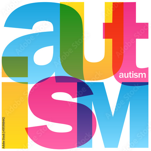 AUTISM vector letters icon