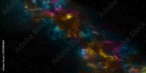 Night sky with stars and nebula. Using for Space star background or space concept