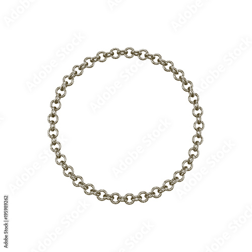 Chain frame. Circle. Isolated on white background. Vector illustration.