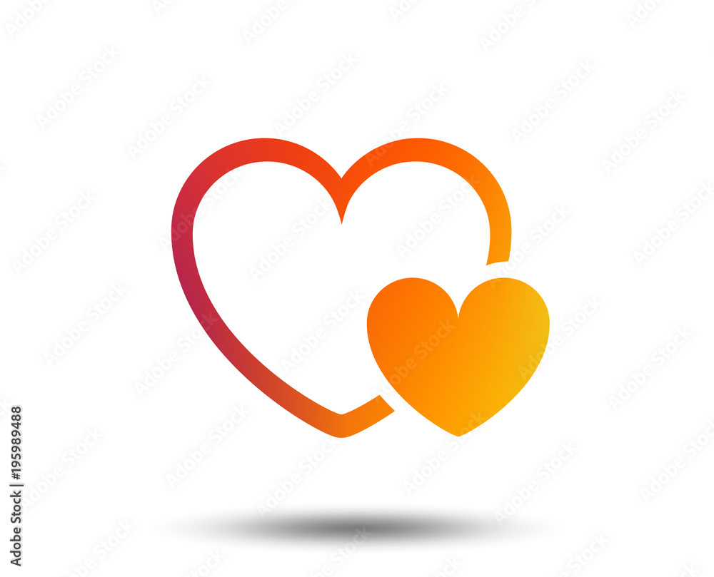 Hearts sign icon. Love symbol. Blurred gradient design element. Vivid graphic flat icon. Vector