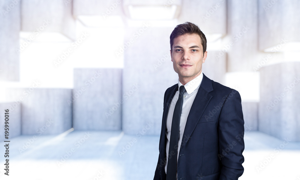 modern abstract structureportrait of businessman modern abstract structureportrait of businessman