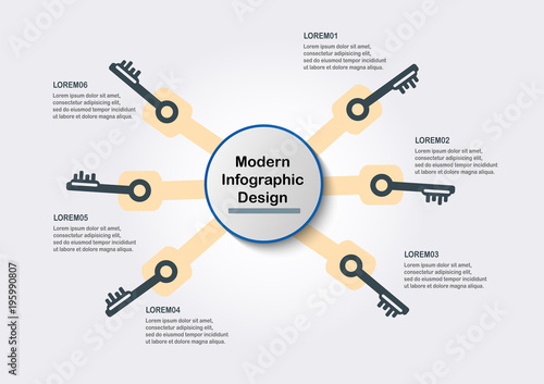 nfographics element in concept of "Hands hold keys" on white and grey background with text space. Flat and Paper cut design for cover, template, brochure, web banner and presentation.